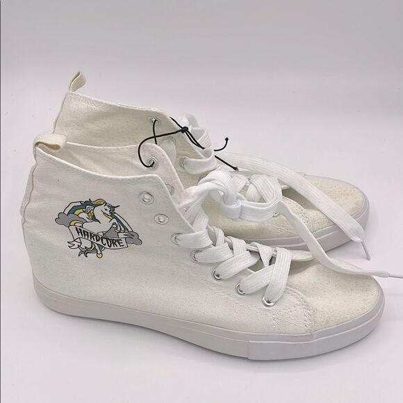 Hot Topic hardcore unicorn speckled white high top sneaker - Picture 1 of 5